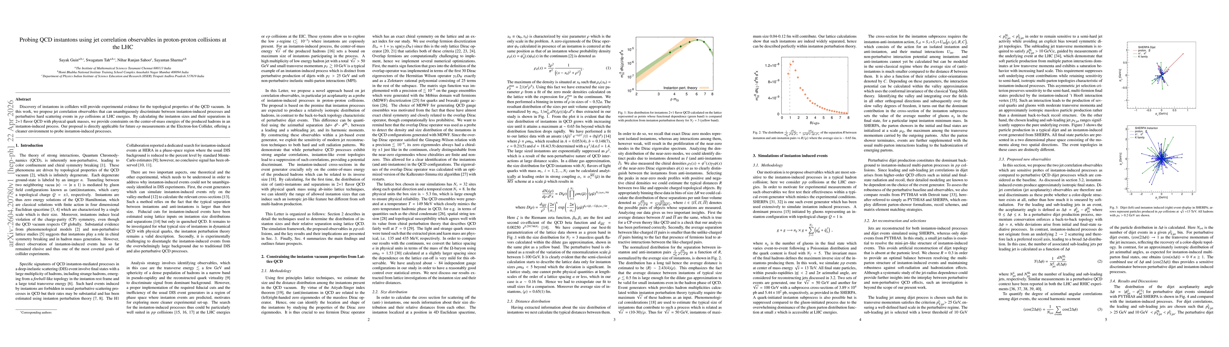 Thumbnail for Probing QCD instantons using jet correlation observables in proton-proton collisions at the LHC