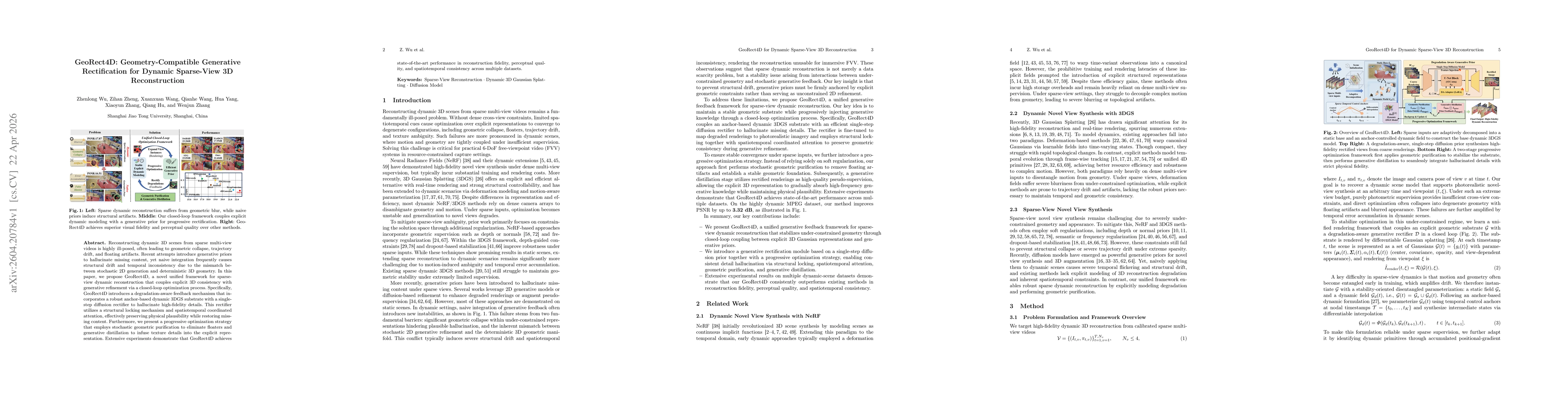Thumbnail for GeoRect4D: Geometry-Compatible Generative Rectification for Dynamic Sparse-View 3D Reconstruction