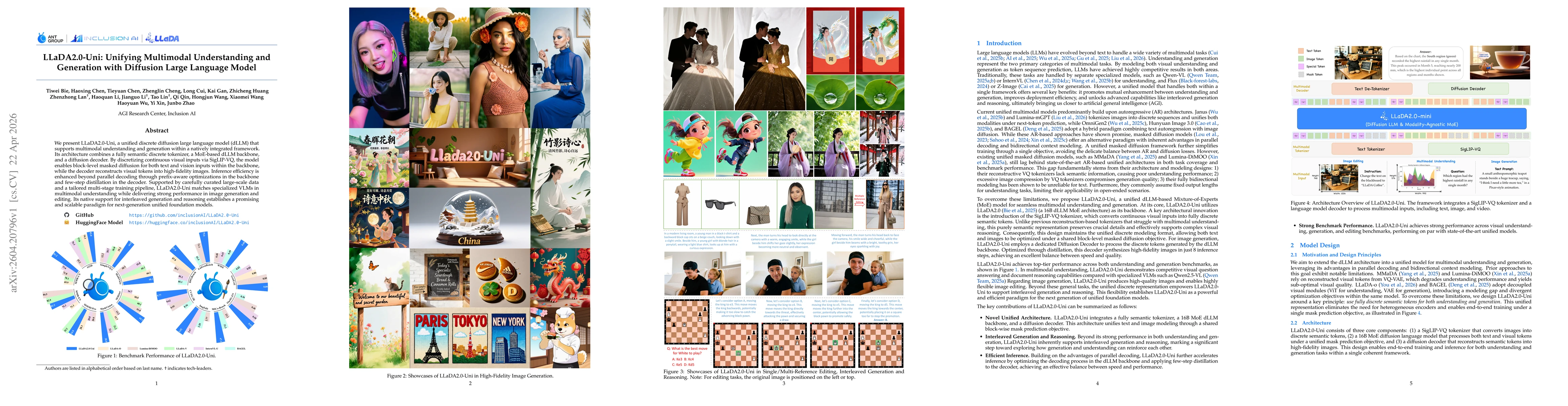 Thumbnail for LLaDA2.0-Uni: Unifying Multimodal Understanding and Generation with Diffusion Large Language Model