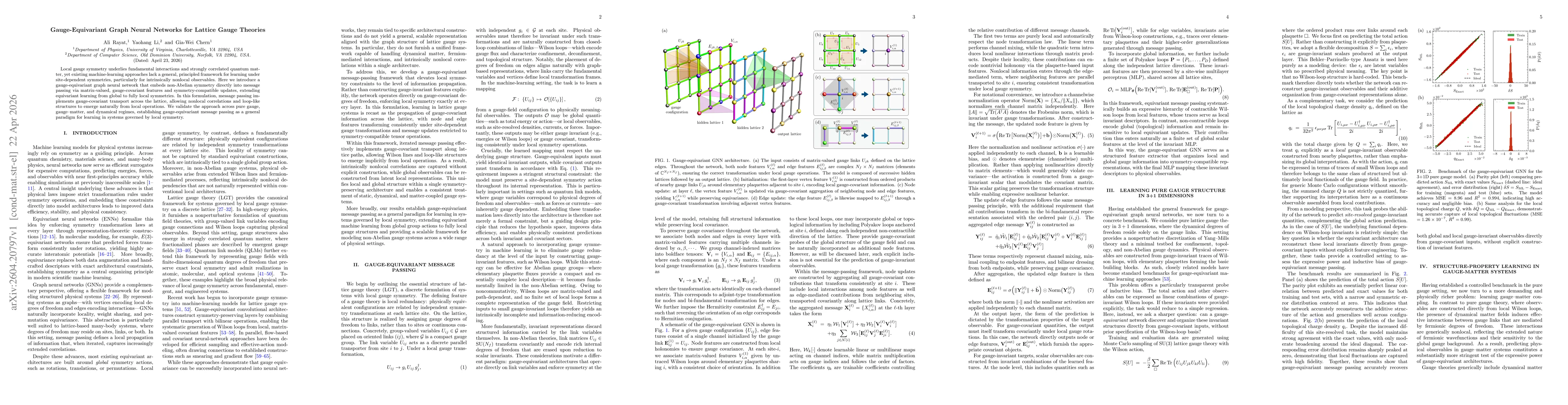 Thumbnail for Gauge-Equivariant Graph Neural Networks for Lattice Gauge Theories