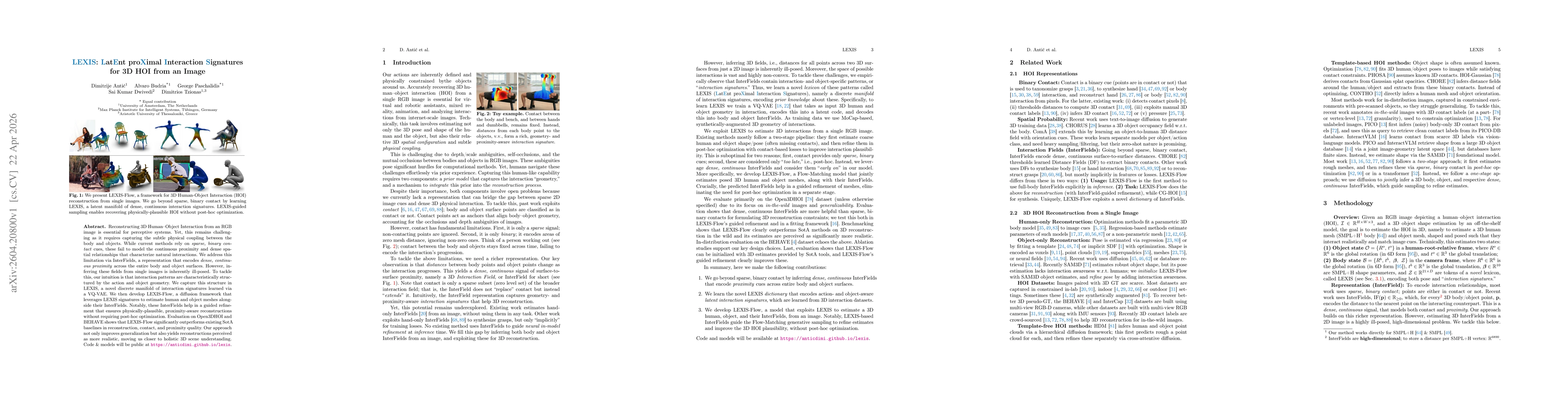 Thumbnail for LEXIS: LatEnt ProXimal Interaction Signatures for 3D HOI from an Image