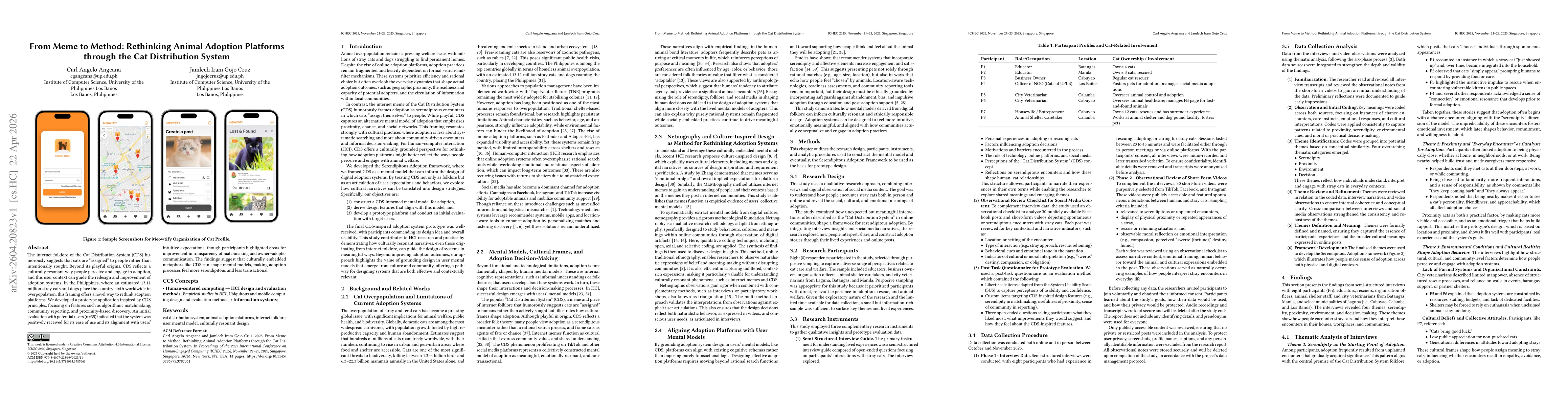 Thumbnail for From Meme to Method: Rethinking Animal Adoption Platforms through the Cat Distribution System