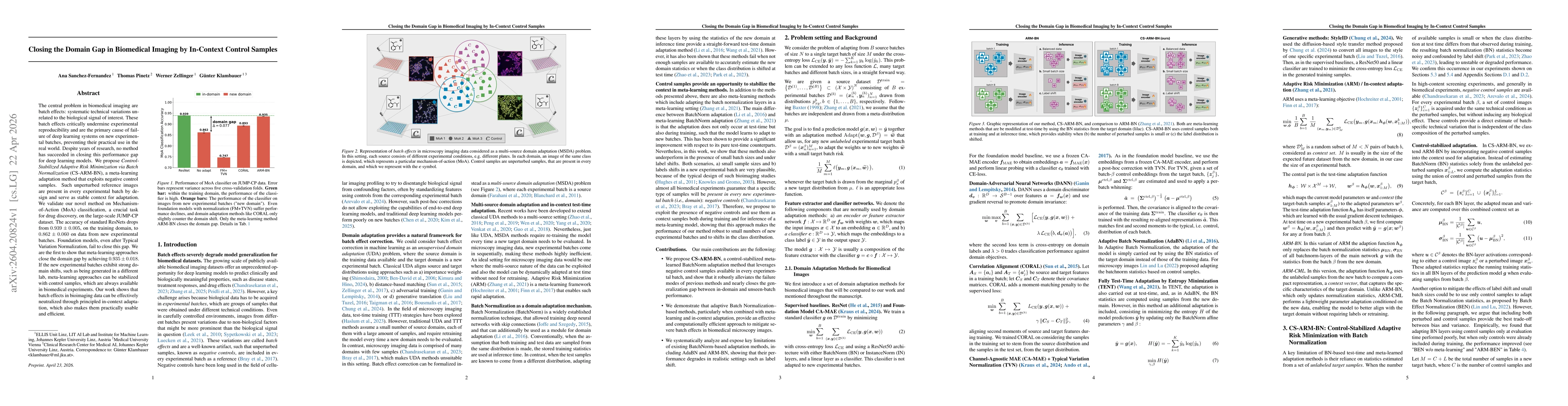 Thumbnail for Closing the Domain Gap in Biomedical Imaging by In-Context Control Samples