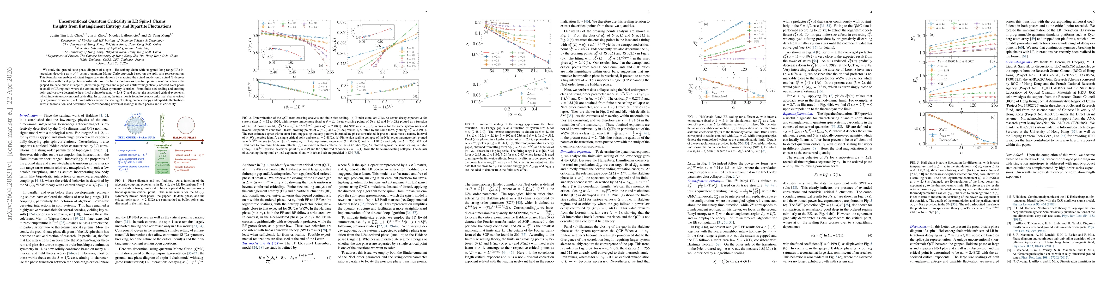 Thumbnail for Unconventional Quantum Criticality in Long-Range Spin-1 Chains: Insights from Entanglement Entropy and Bipartite Fluctuations