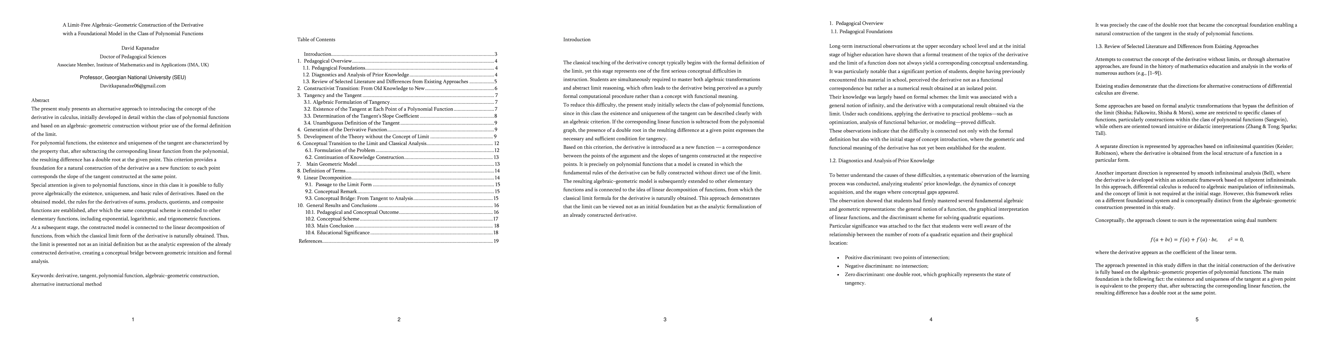 Thumbnail for A Limit-Free Algebraic-Geometric Construction of the Derivative with a Foundational Model in the Class of Polynomial Functions