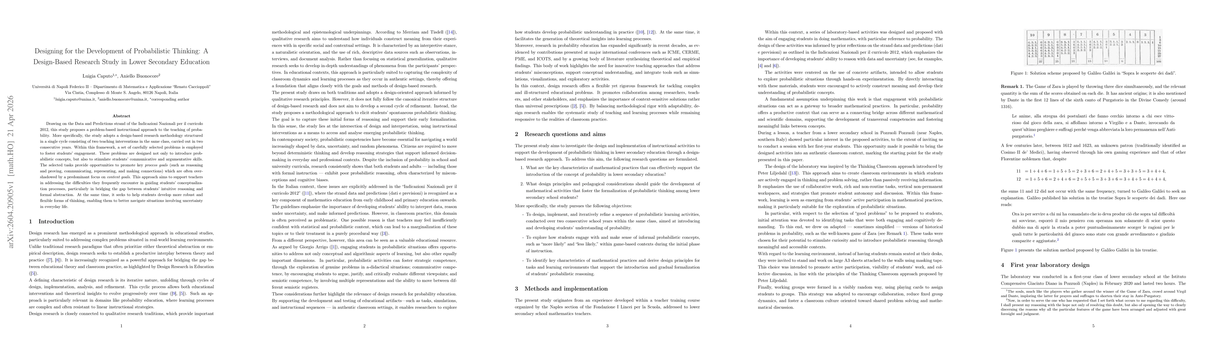 Thumbnail for Designing for the Development of Probabilistic Thinking: A Design-Based Research Study in Lower Secondary Education