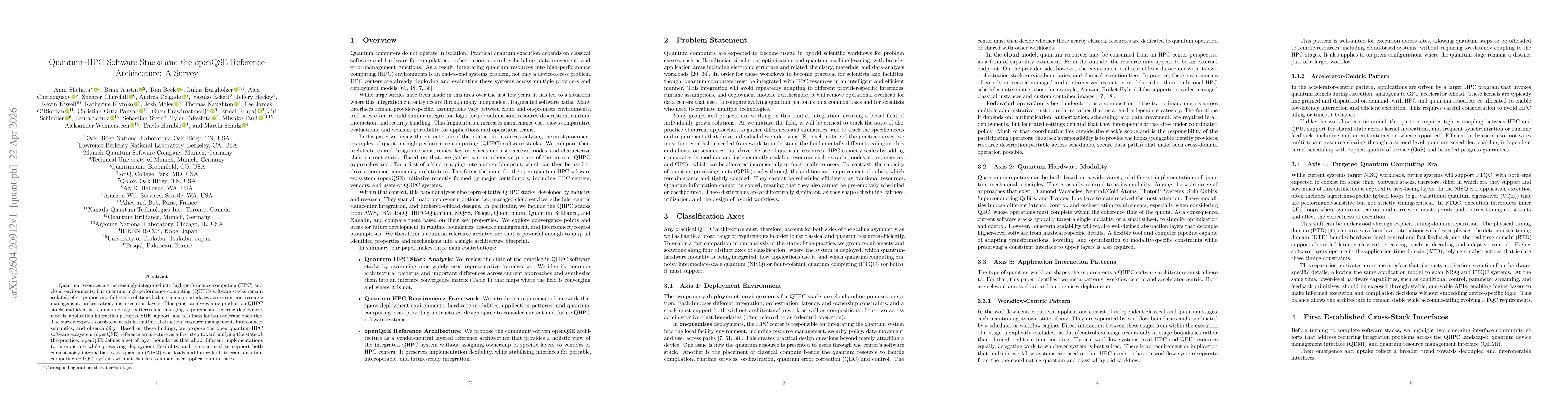 Thumbnail for Quantum-HPC Software Stacks and the openQSE Reference Architecture: A Survey