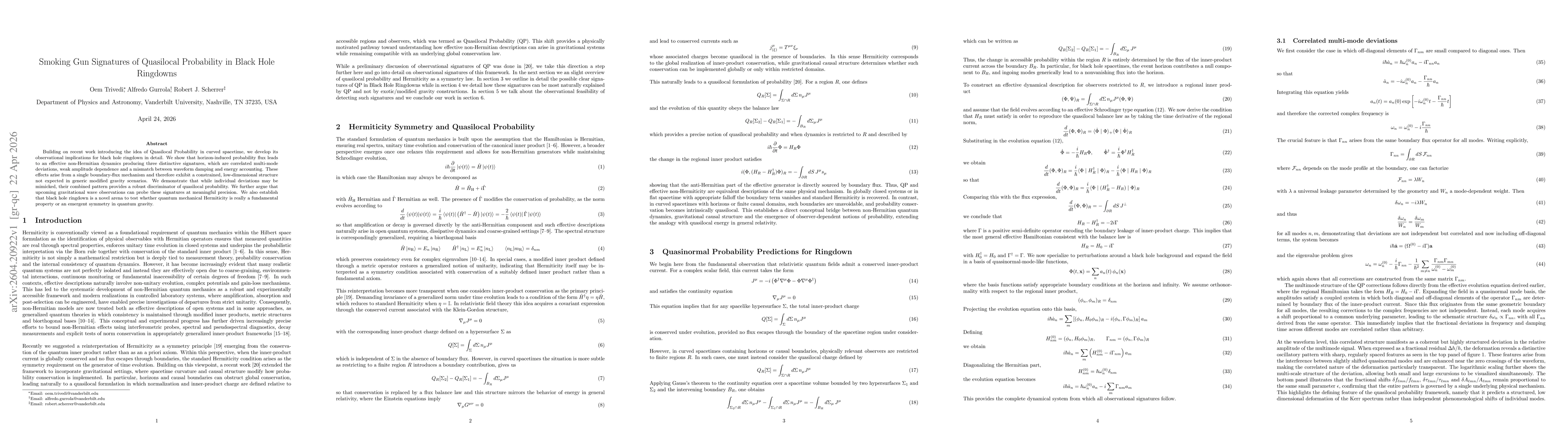 Thumbnail for Smoking Gun Signatures of Quasilocal Probability in Black Hole Ringdowns