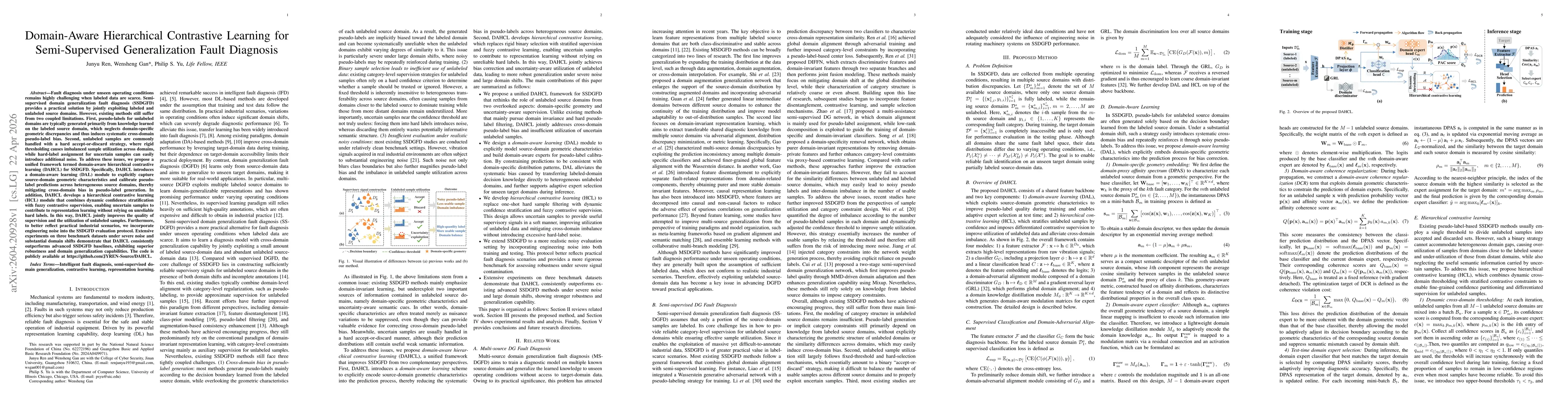 Thumbnail for Domain-Aware Hierarchical Contrastive Learning for Semi-Supervised Generalization Fault Diagnosis