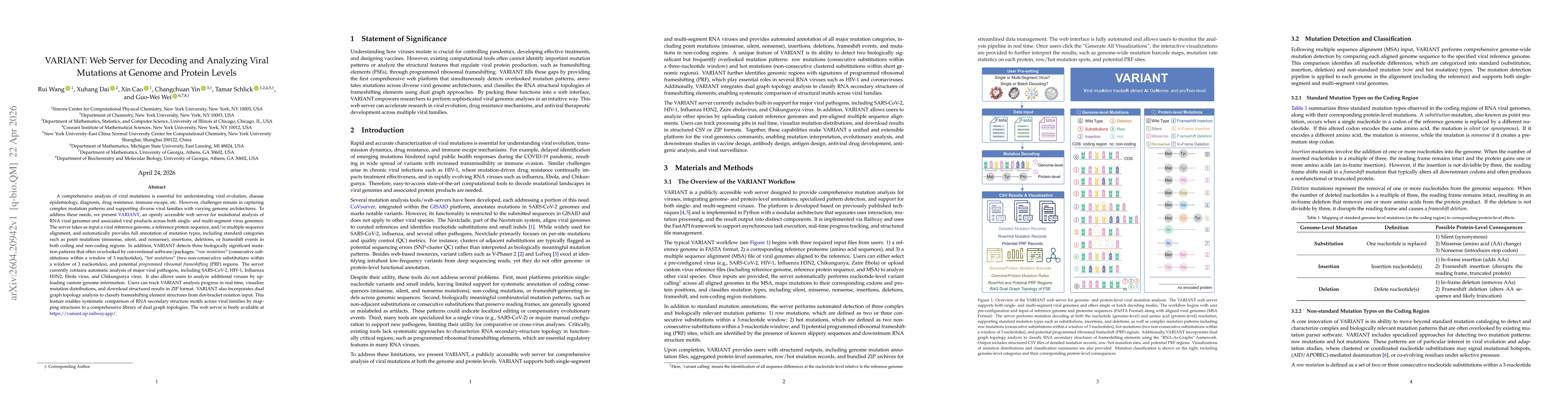 Thumbnail for VARIANT: Web Server for Decoding and Analyzing Viral Mutations at Genome and Protein Levels
