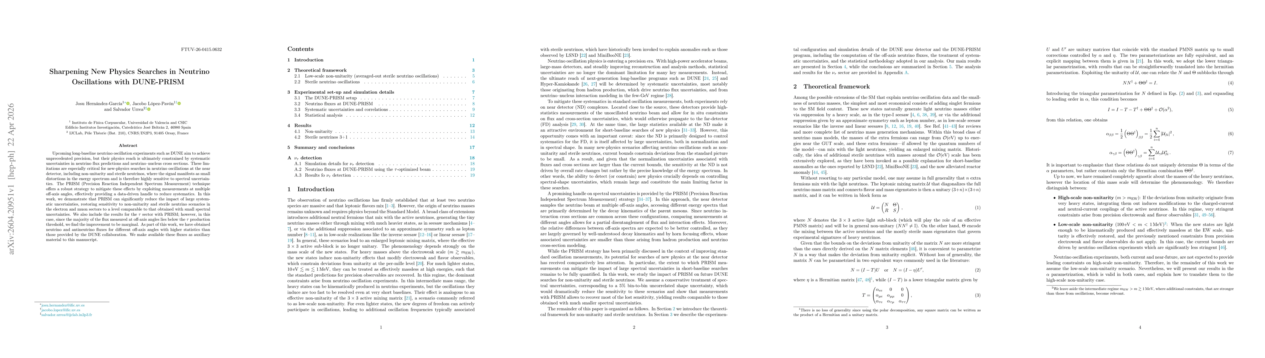 Thumbnail for Sharpening New Physics Searches in Neutrino Oscillations with DUNE-PRISM