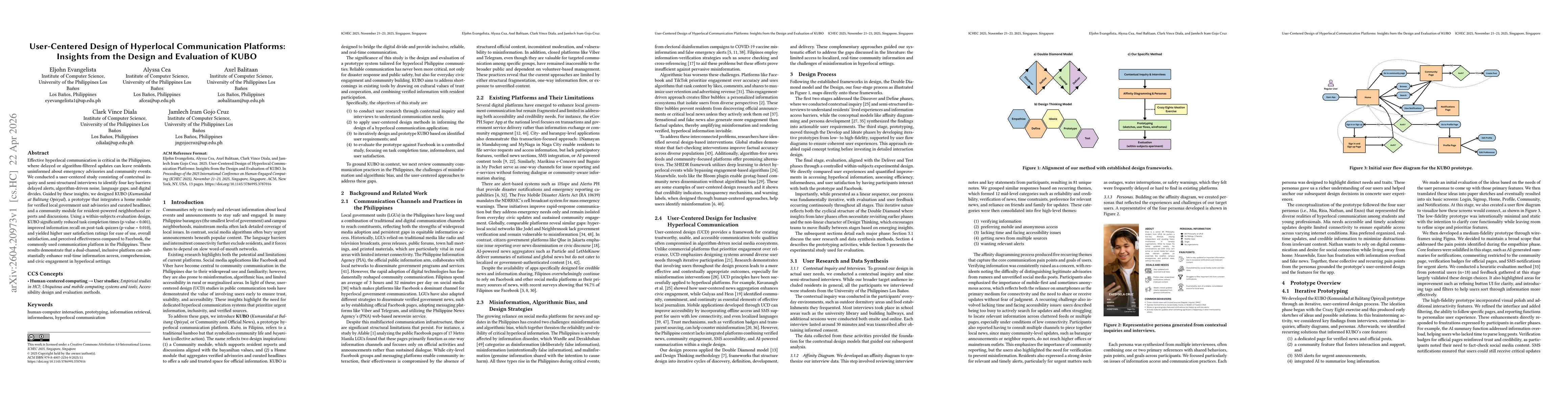 Thumbnail for User-Centered Design of Hyperlocal Communication Platforms: Insights from the Design and Evaluation of KUBO