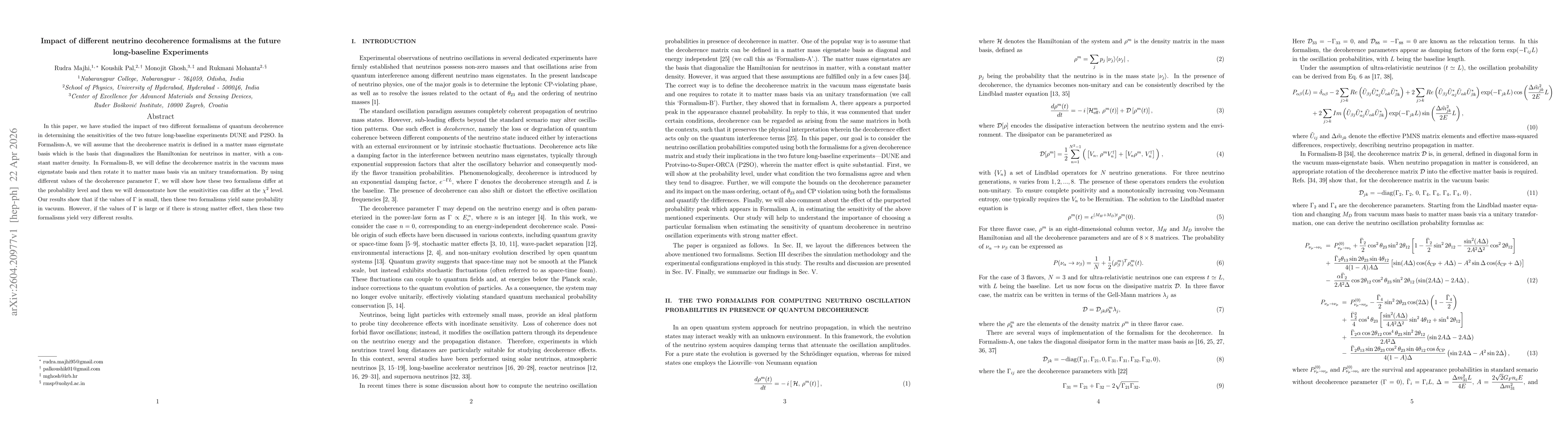 Thumbnail for Impact of different neutrino decoherence formalisms at the future long-baseline Experiments
