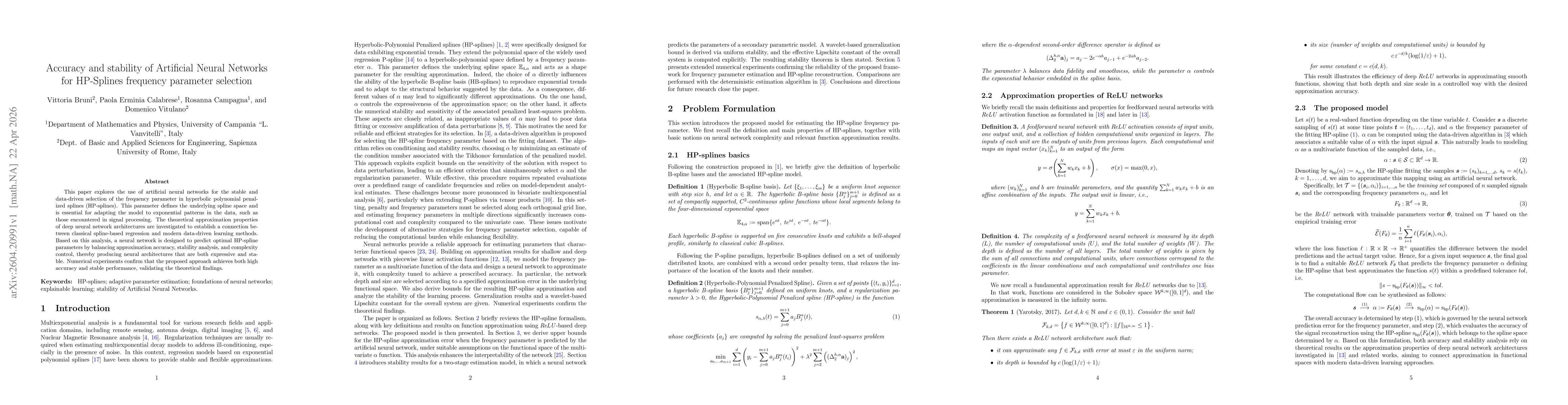 Thumbnail for Accuracy and stability of Artificial Neural Networks for HP-Splines frequency parameter selection