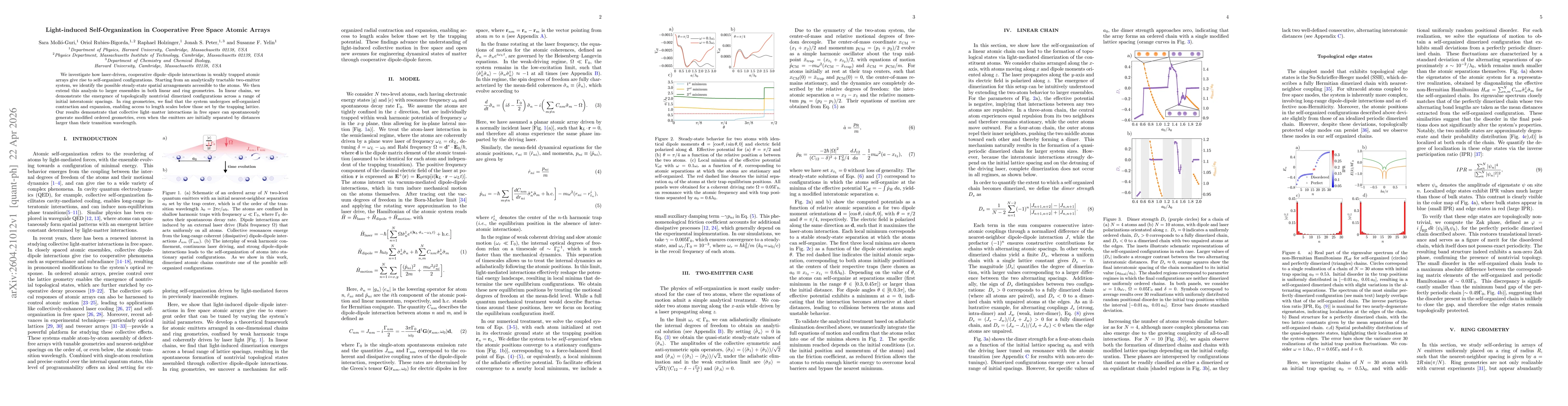 Thumbnail for Light-induced Self-Organization in Cooperative Free Space Atomic Arrays