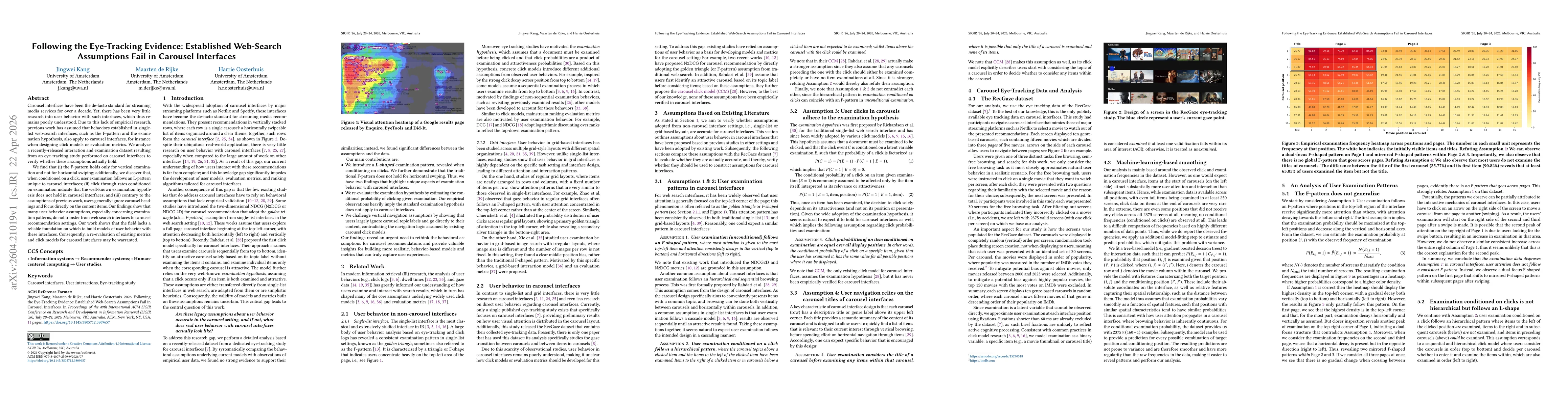 Thumbnail for Following the Eye-Tracking Evidence: Established Web-Search Assumptions Fail in Carousel Interfaces