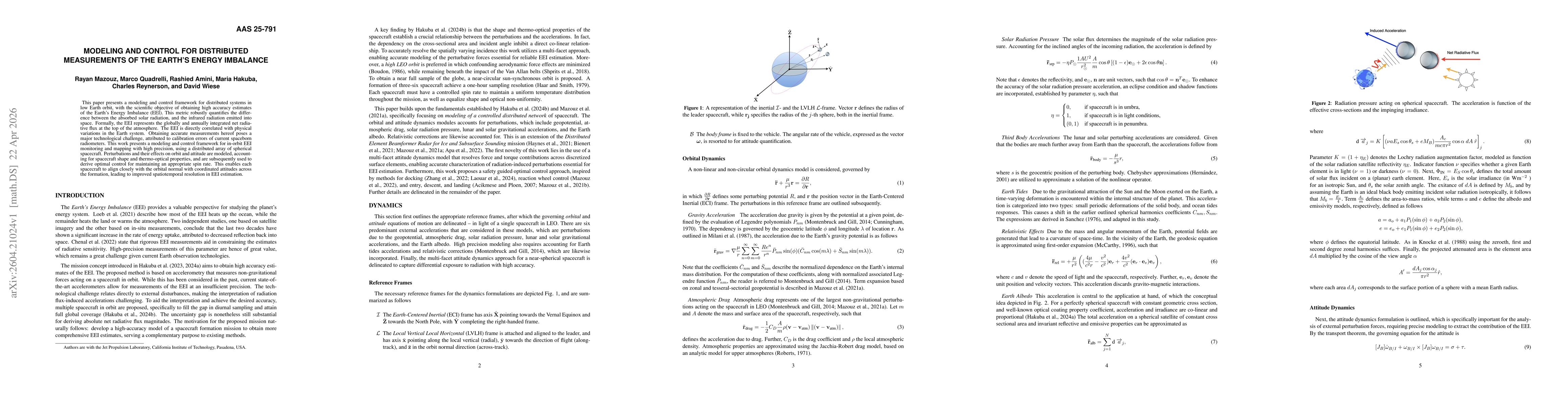 Thumbnail for Modeling and Control for Distributed Measurements of the Earth's Energy Imbalance