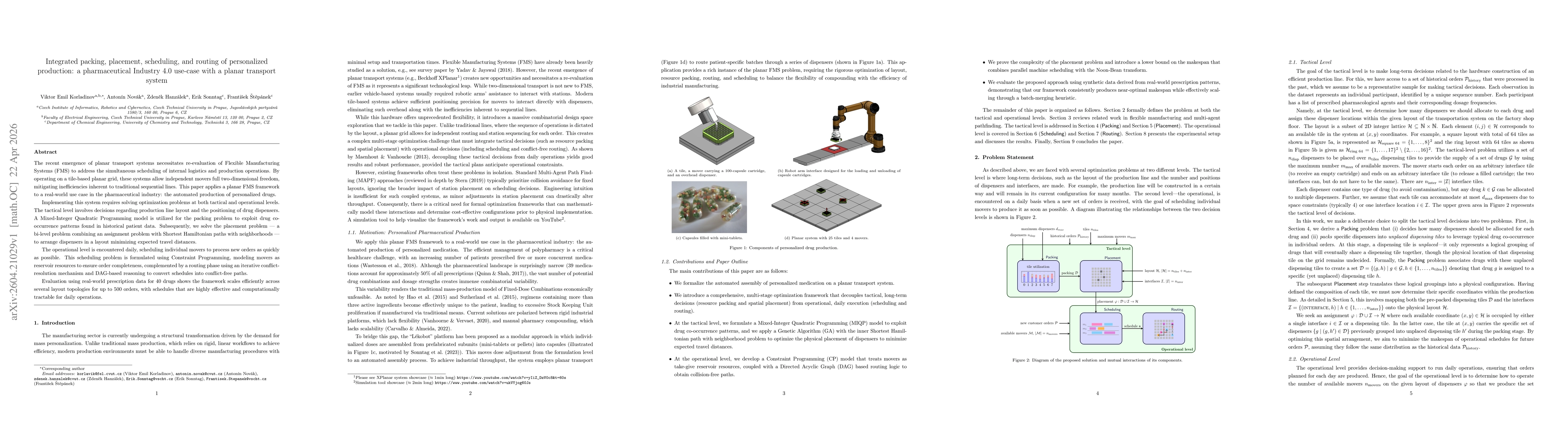 Thumbnail for Integrated packing, placement, scheduling, and routing of personalized production: a pharmaceutical Industry 4.0 use-case with a planar transport system