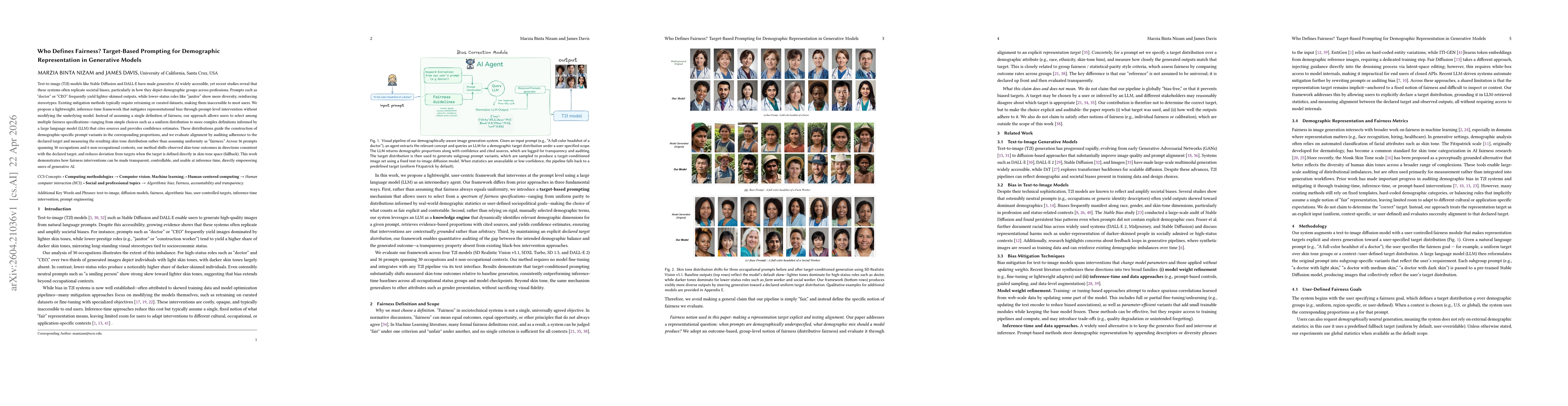 Thumbnail for Who Defines Fairness? Target-Based Prompting for Demographic Representation in Generative Models