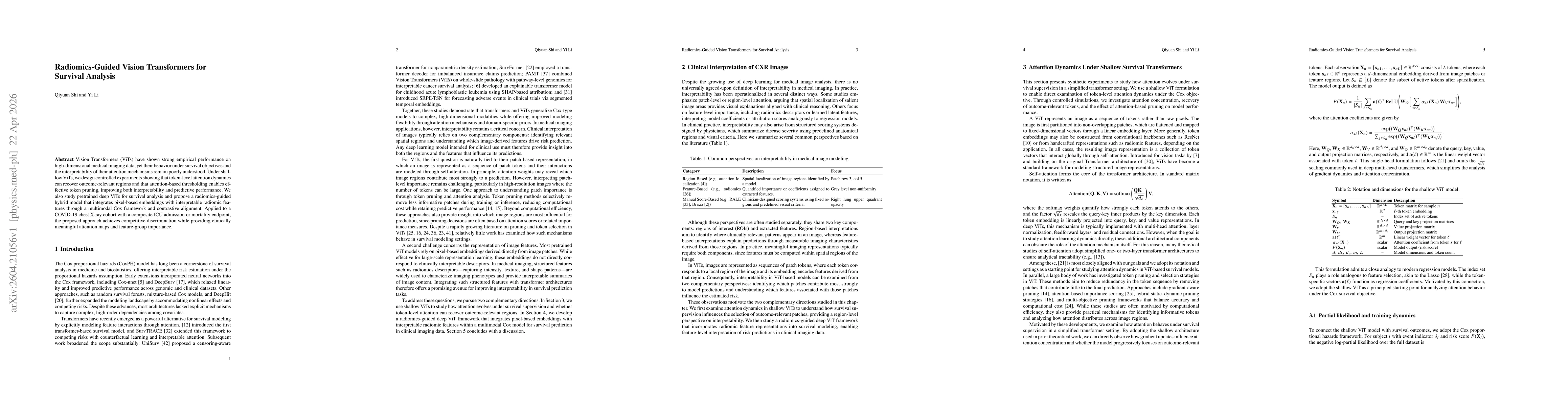 Thumbnail for Radiomics-Guided Vision Transformers for Survival Analysis