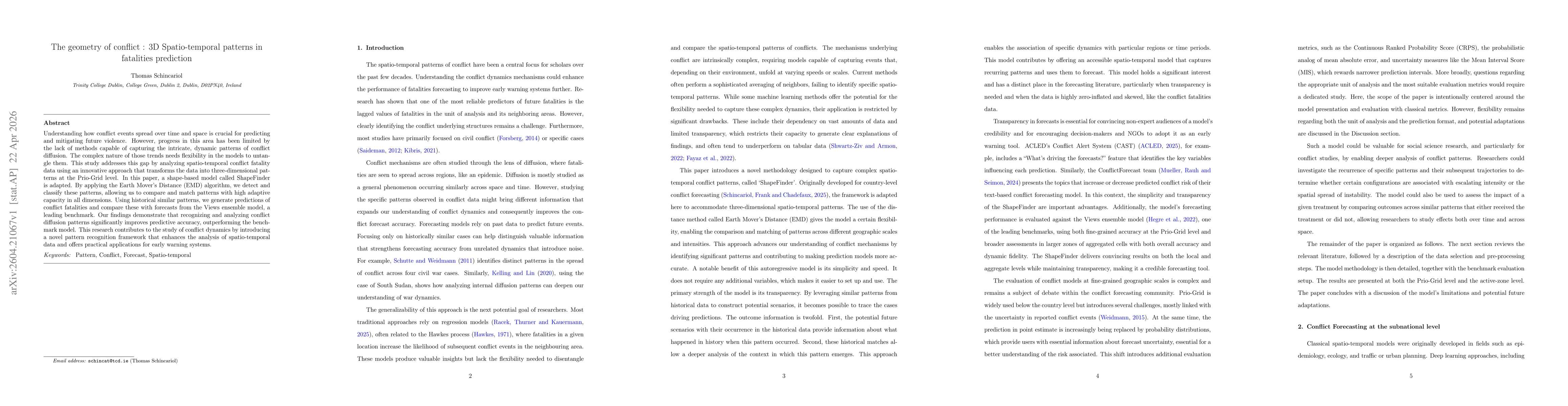 Thumbnail for The geometry of conflict : 3D Spatio-temporal patterns in fatalities prediction