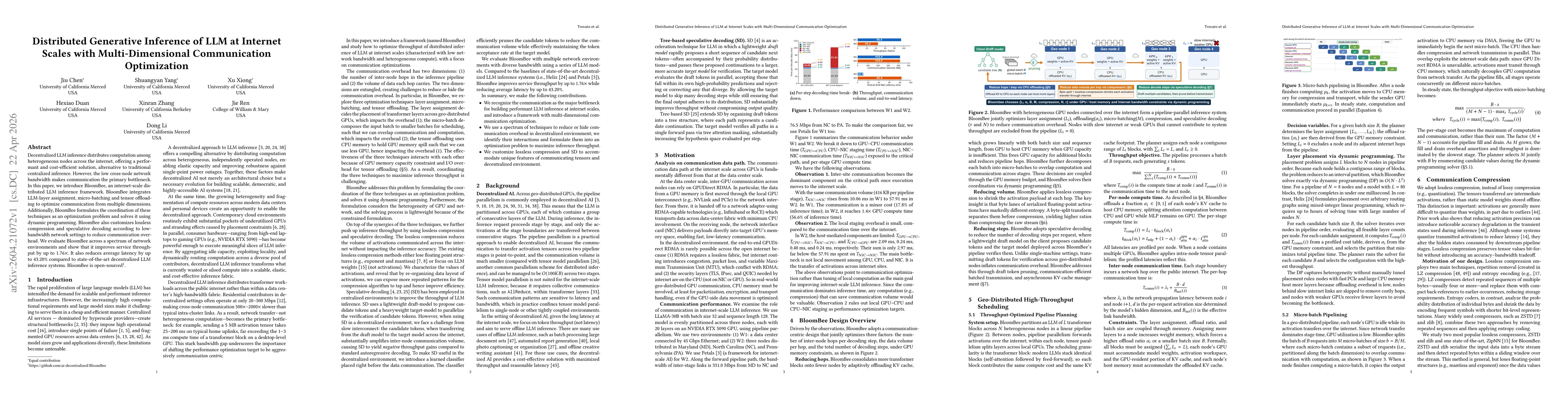 Thumbnail for Distributed Generative Inference of LLM at Internet Scales with Multi-Dimensional Communication Optimization