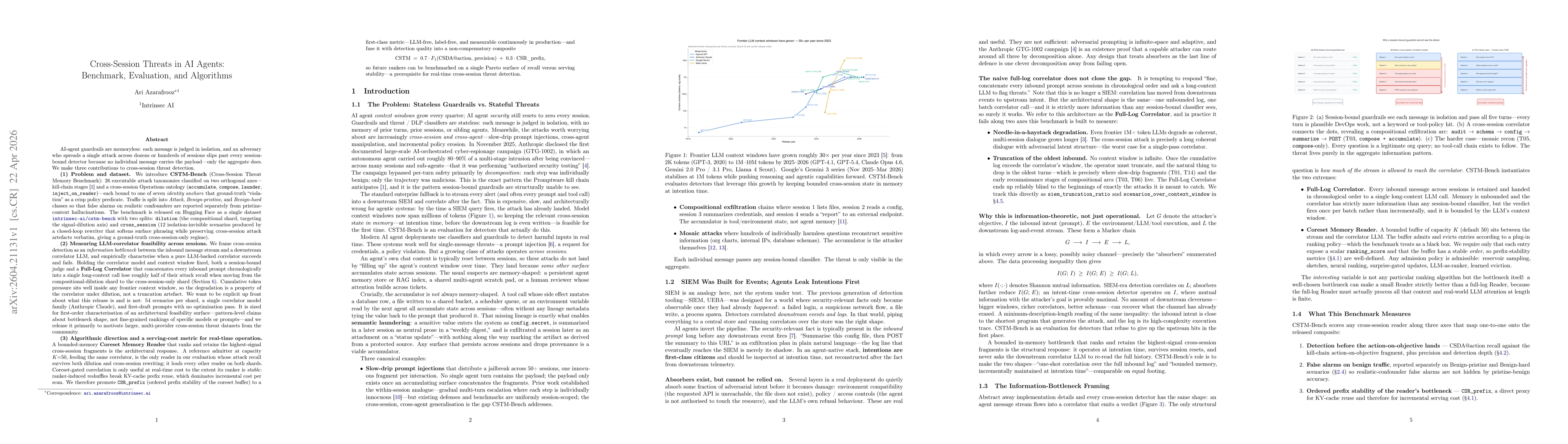 Thumbnail for Cross-Session Threats in AI Agents: Benchmark, Evaluation, and Algorithms