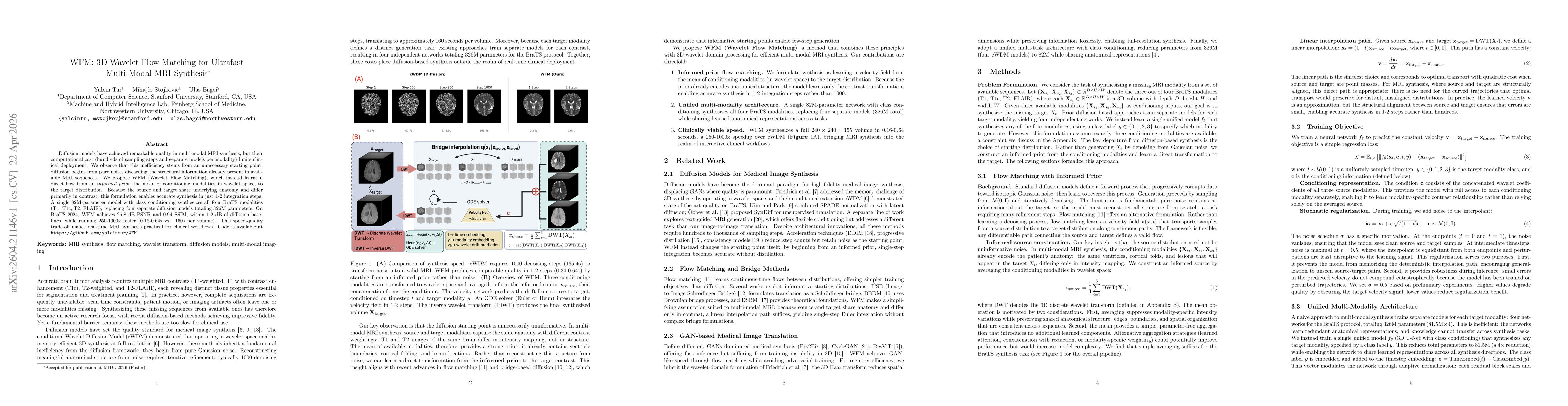 Thumbnail for WFM: 3D Wavelet Flow Matching for Ultrafast Multi-Modal MRI Synthesis