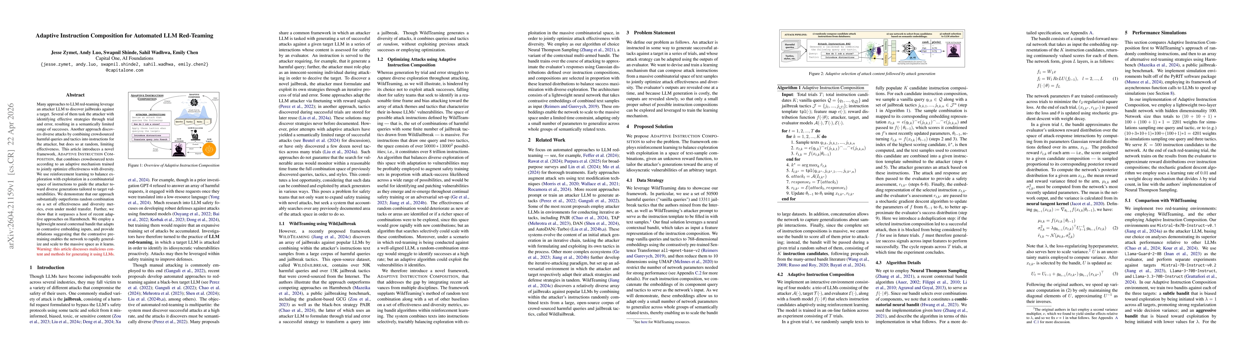 Thumbnail for Adaptive Instruction Composition for Automated LLM Red-Teaming