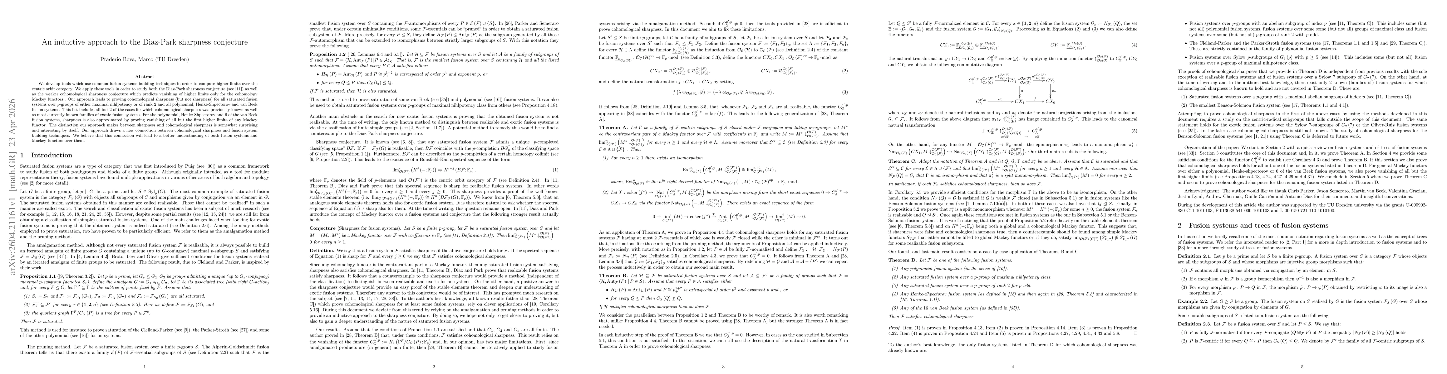 Thumbnail for An inductive approach to the Diaz-Park sharpness conjecture