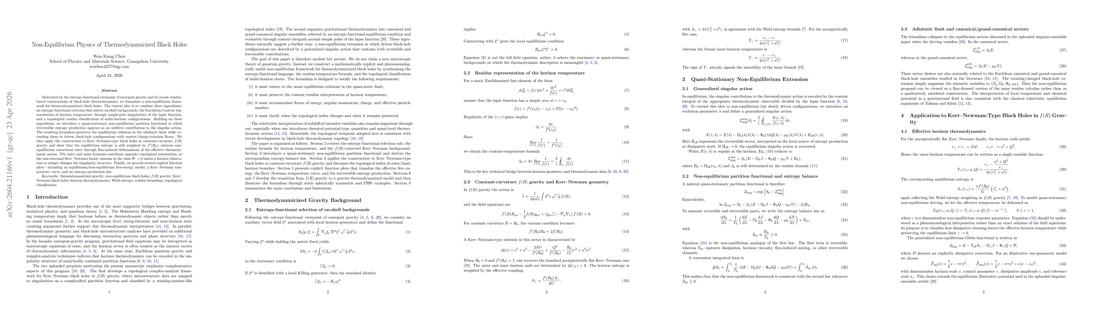 Thumbnail for Non-Equilibrium Physics of Thermodynamicized Black Holes