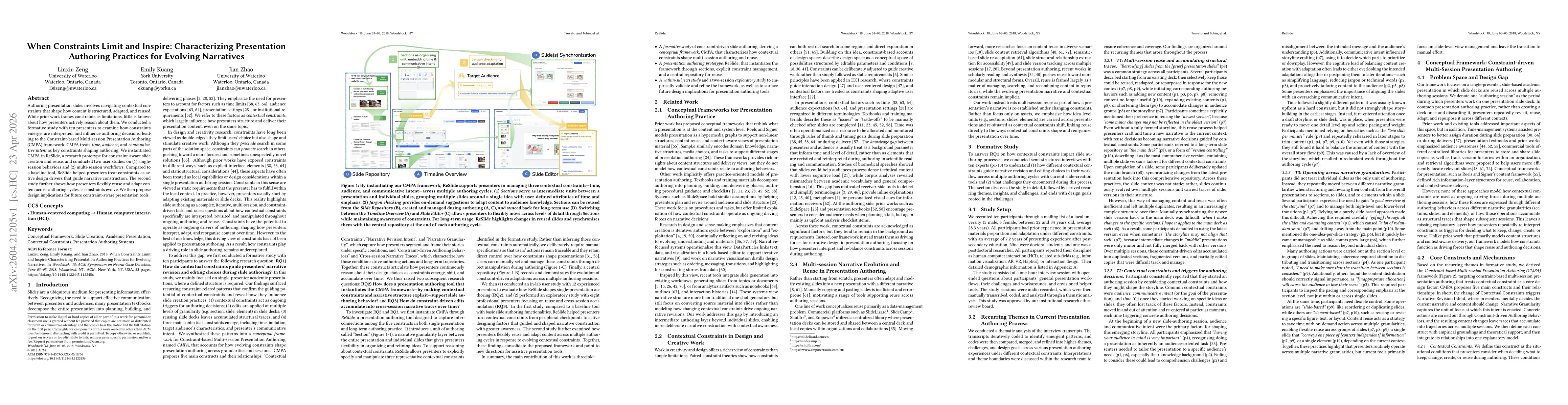 Thumbnail for When Constraints Limit and Inspire: Characterizing Presentation Authoring Practices for Evolving Narratives