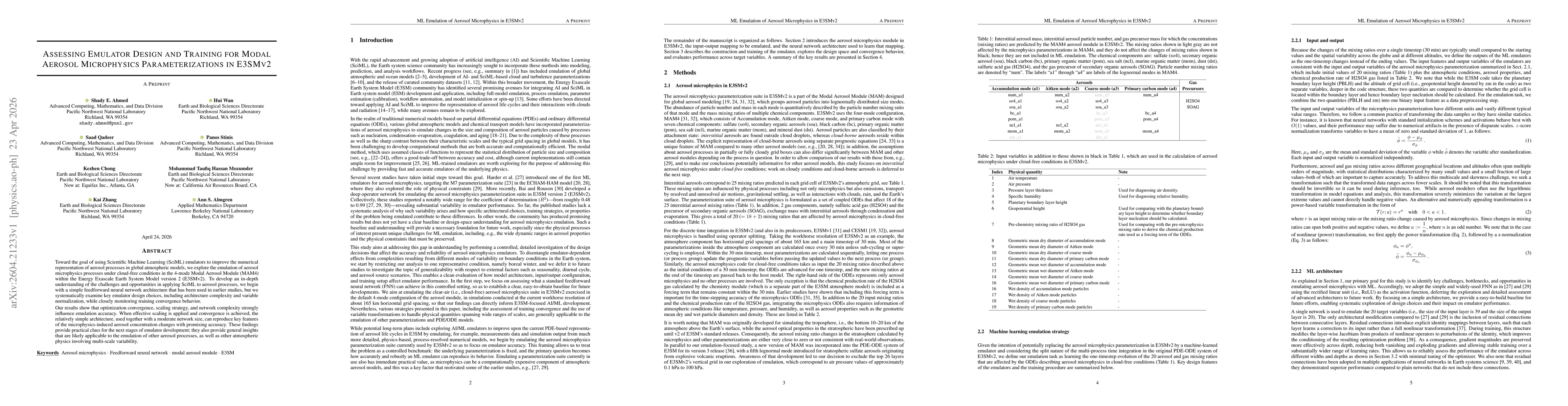 Thumbnail for Assessing Emulator Design and Training for Modal Aerosol Microphysics Parameterizations in E3SMv2