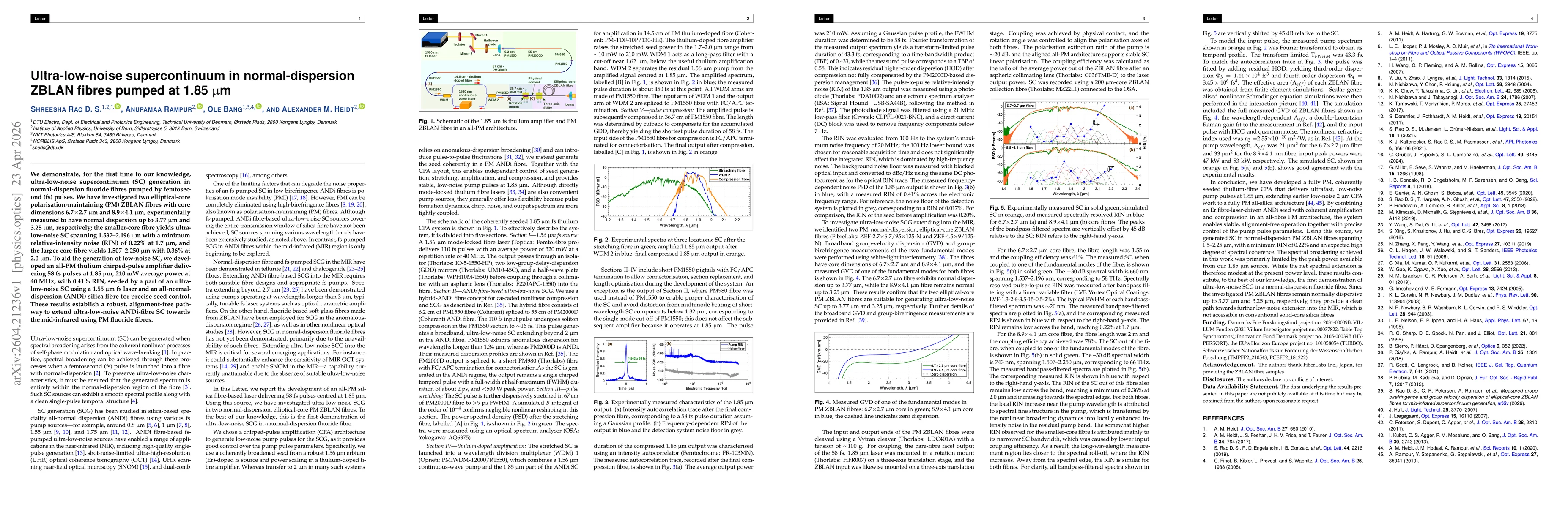 Thumbnail for Ultra-low-noise supercontinuum in normal-dispersion ZBLAN fibres pumped at 1.85 $μ$m