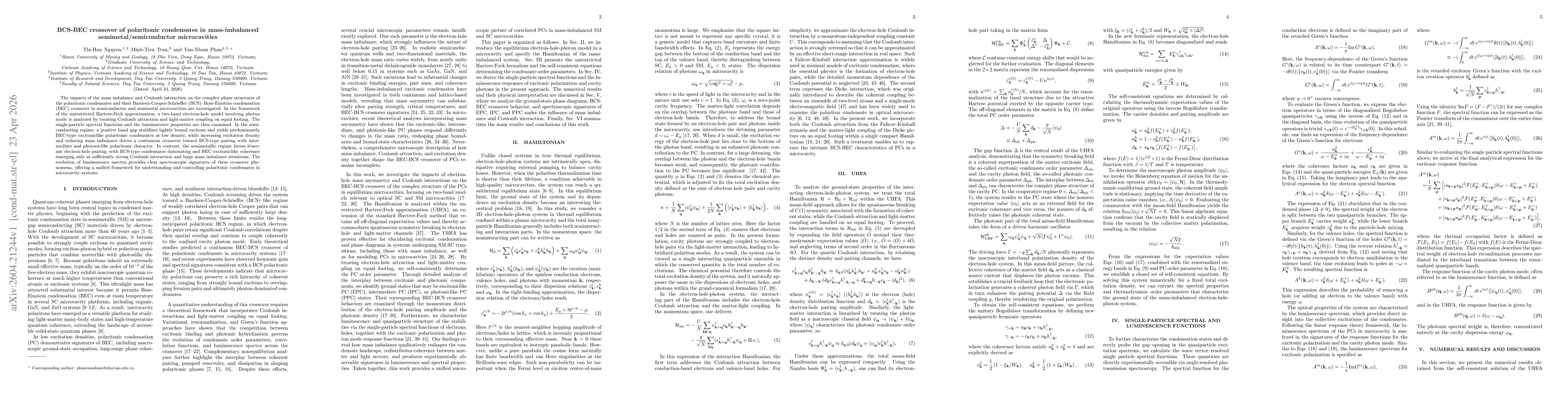 Thumbnail for BCS-BEC crossover of polaritonic condensates in mass-imbalanced semimetal/semiconductor microcavities