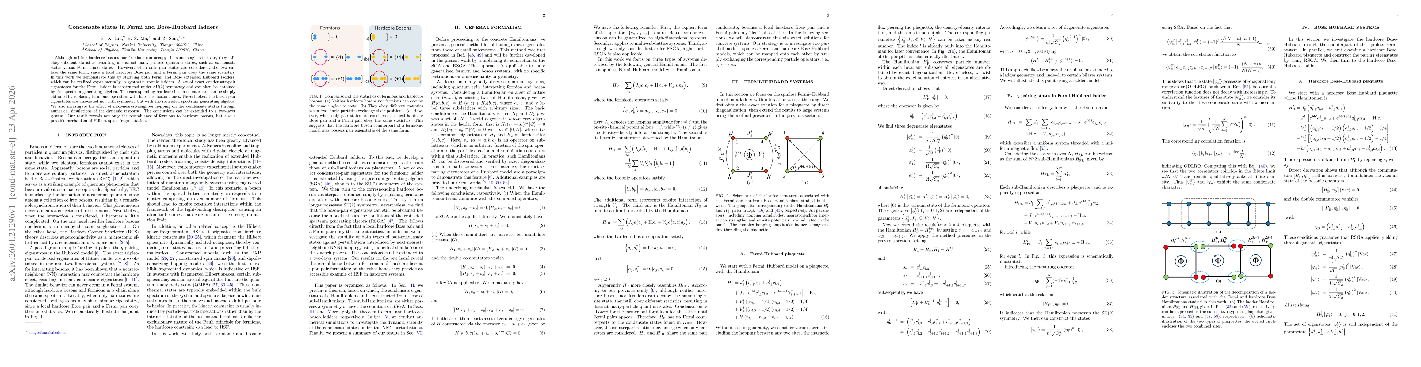 Thumbnail for Condensate states in Fermi and Bose-Hubbard ladders