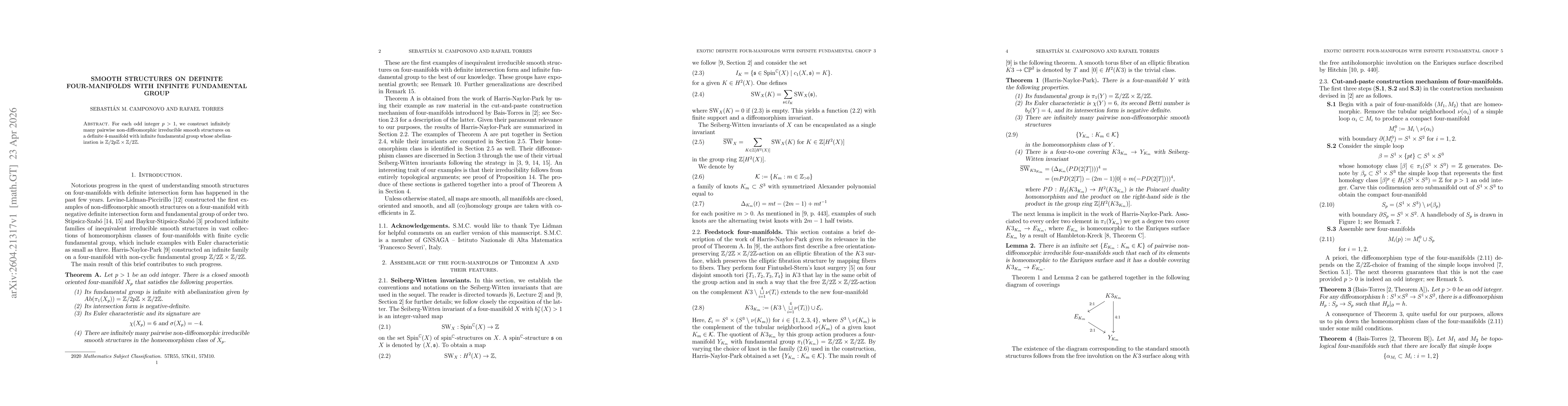 Thumbnail for Smooth structures on definite four-manifolds with infinite fundamental group