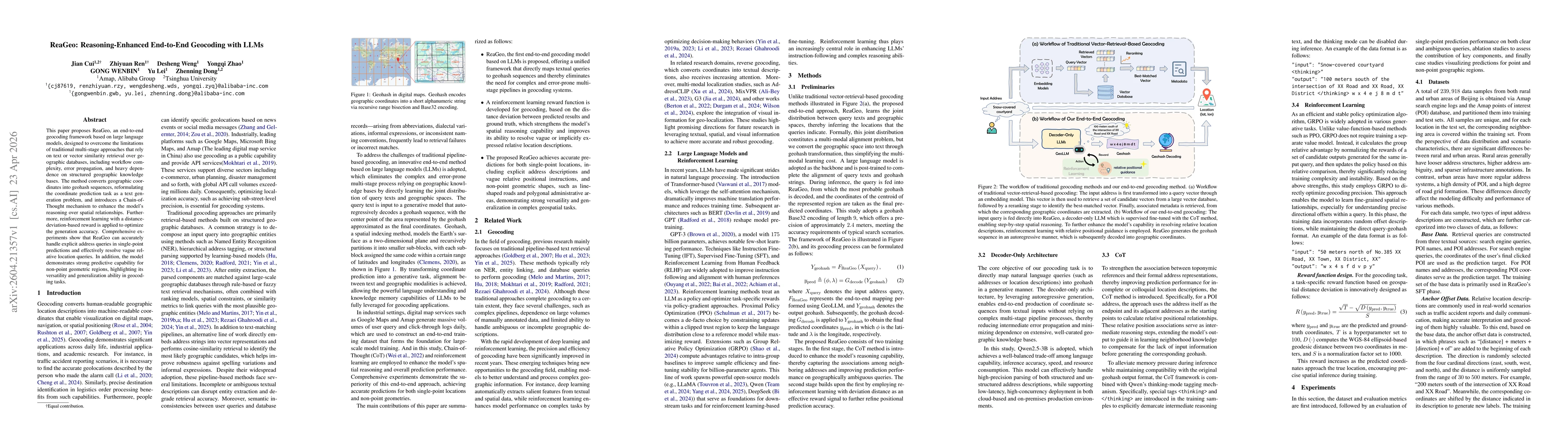 Thumbnail for ReaGeo: Reasoning-Enhanced End-to-End Geocoding with LLMs