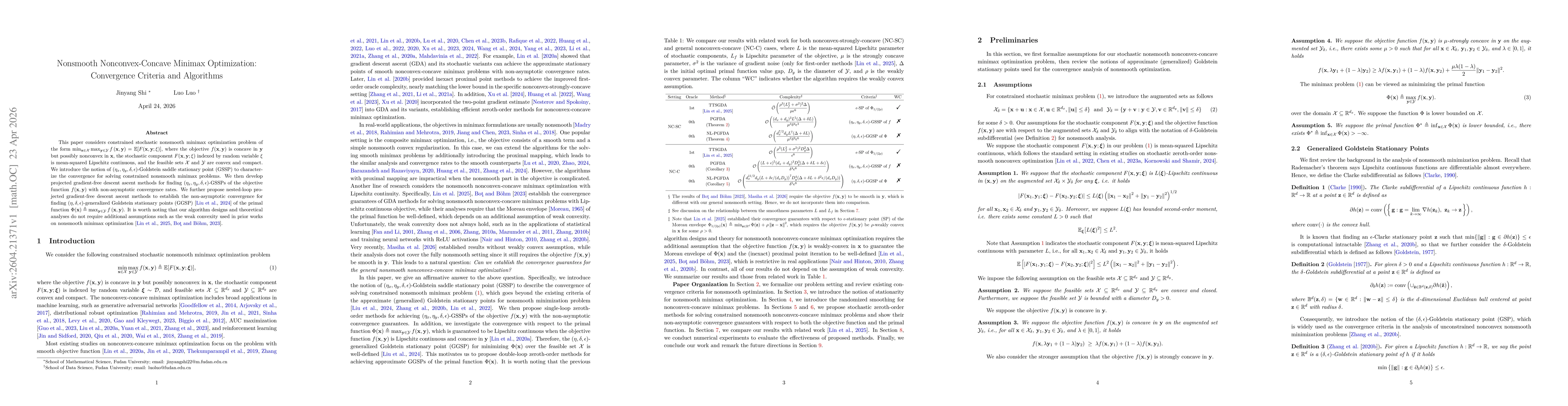 Thumbnail for Nonsmooth Nonconvex-Concave Minimax Optimization: Convergence Criteria and Algorithms