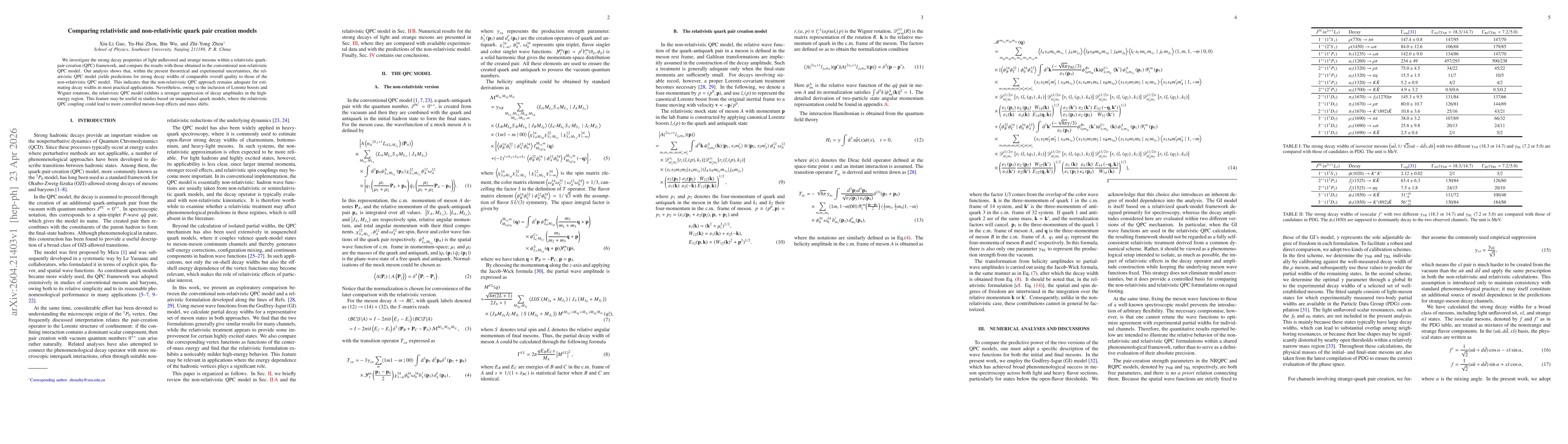 Thumbnail for Comparing relativistic and non-relativistic quark pair creation models