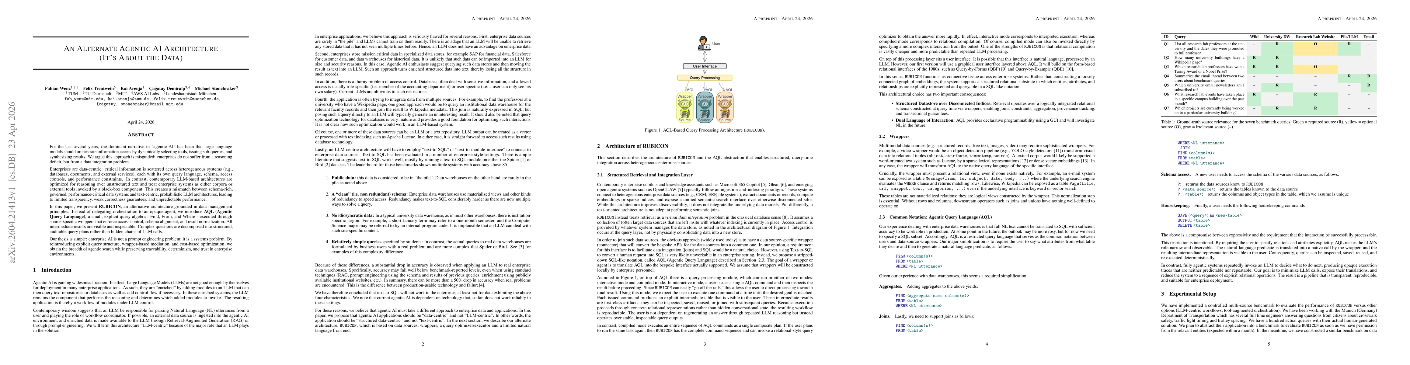Thumbnail for An Alternate Agentic AI Architecture (It's About the Data)