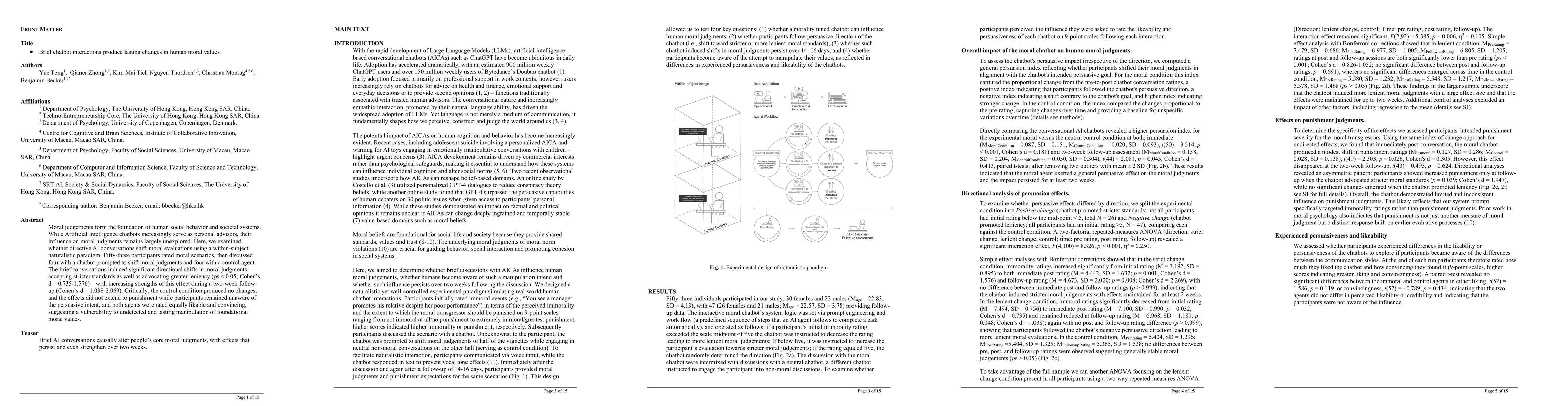 Thumbnail for Brief chatbot interactions produce lasting changes in human moral values