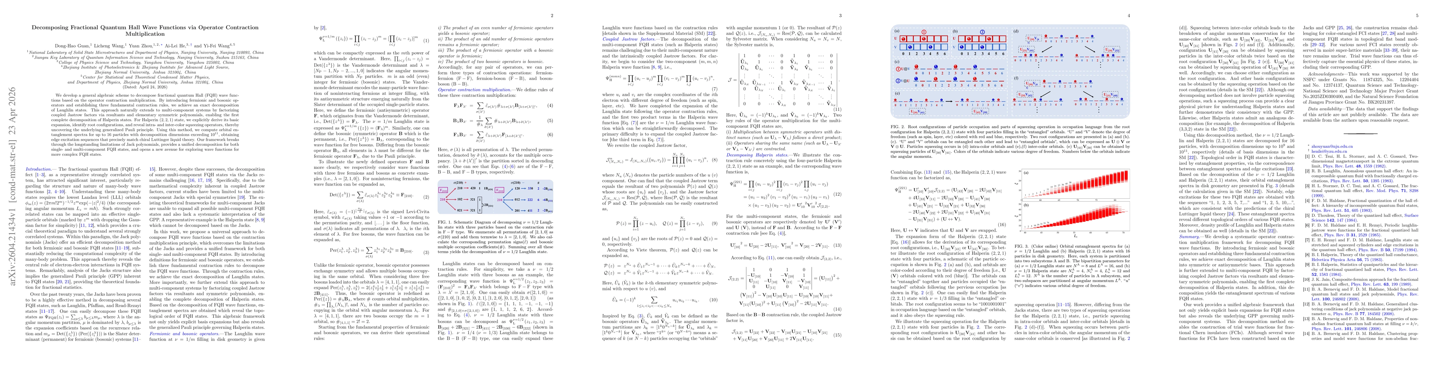 Thumbnail for Decomposing Fractional Quantum Hall Wave Functions via Operator Contraction Multiplication
