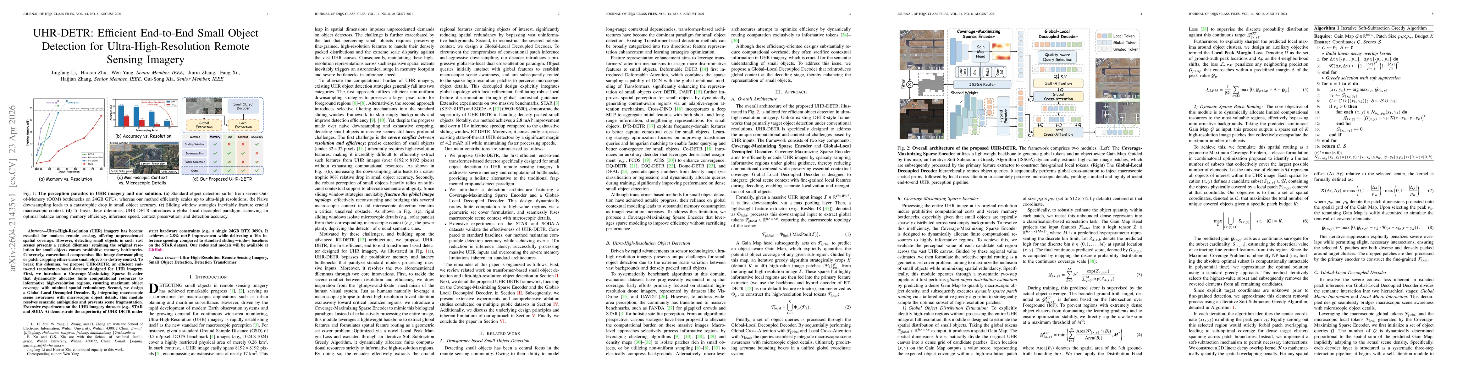 Thumbnail for UHR-DETR: Efficient End-to-End Small Object Detection for Ultra-High-Resolution Remote Sensing Imagery