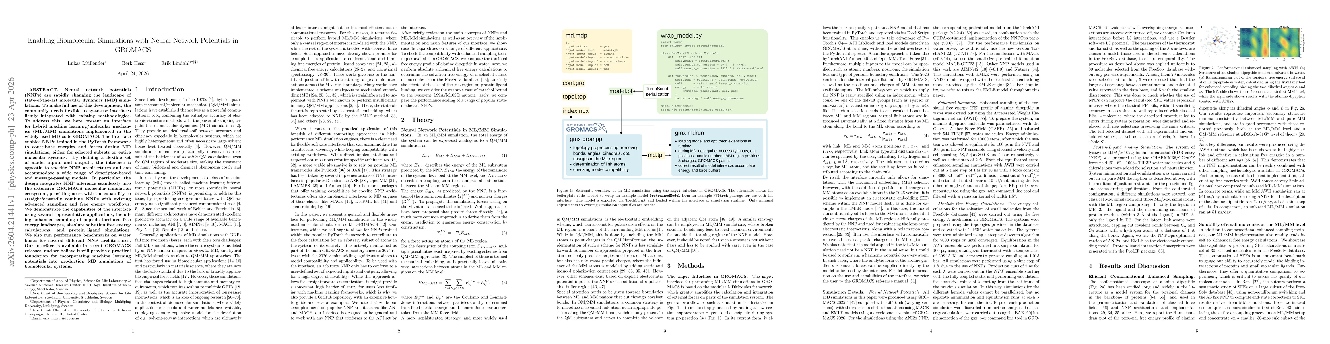 Thumbnail for Enabling Biomolecular Simulations with Neural Network Potentials in GROMACS