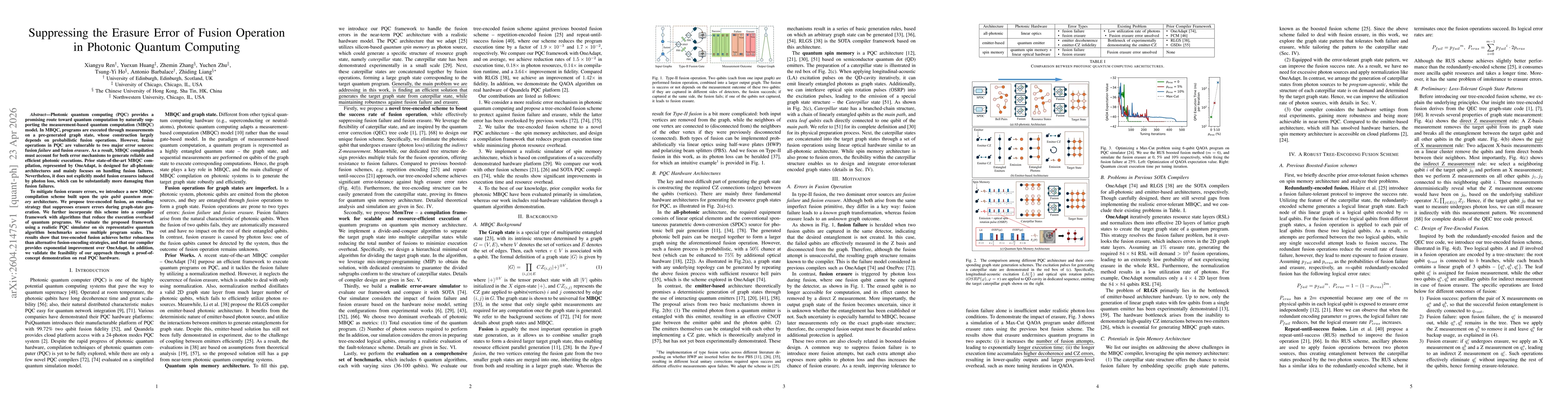 Thumbnail for Suppressing the Erasure Error of Fusion Operation in Photonic Quantum Computing