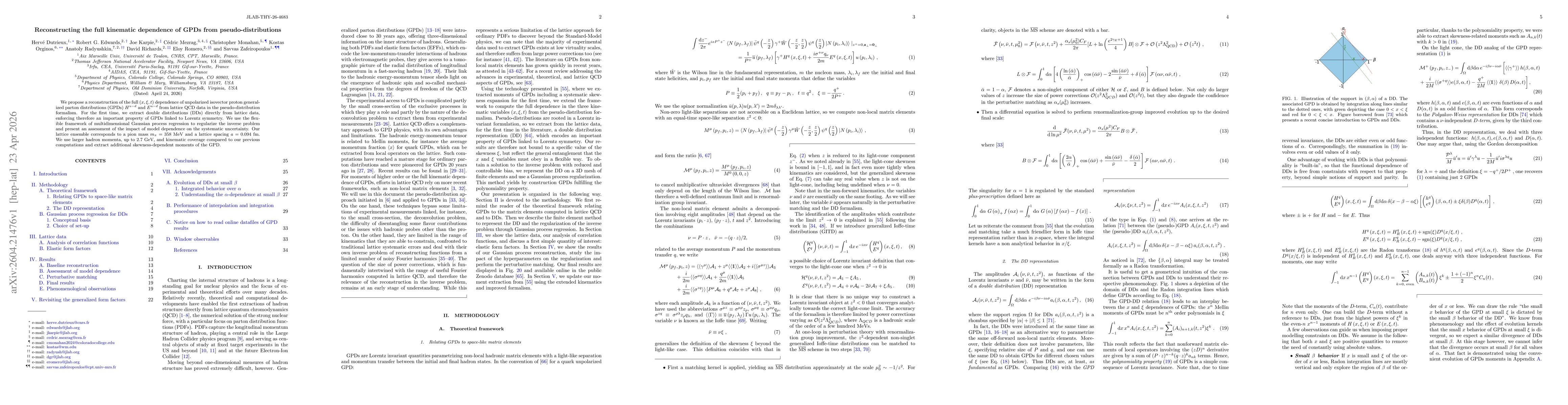 Thumbnail for Reconstructing the full kinematic dependence of GPDs from pseudo-distributions