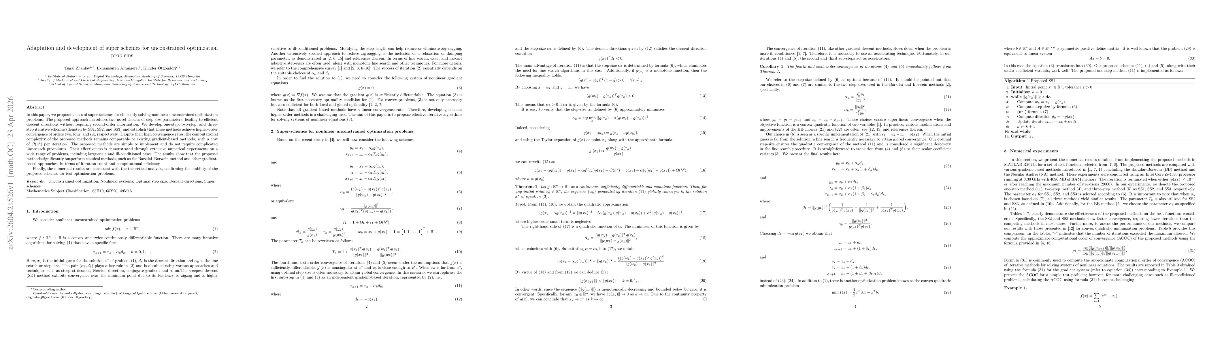 Thumbnail for Adaptation and Development of Super Schemes for Unconstrained Optimization Problems