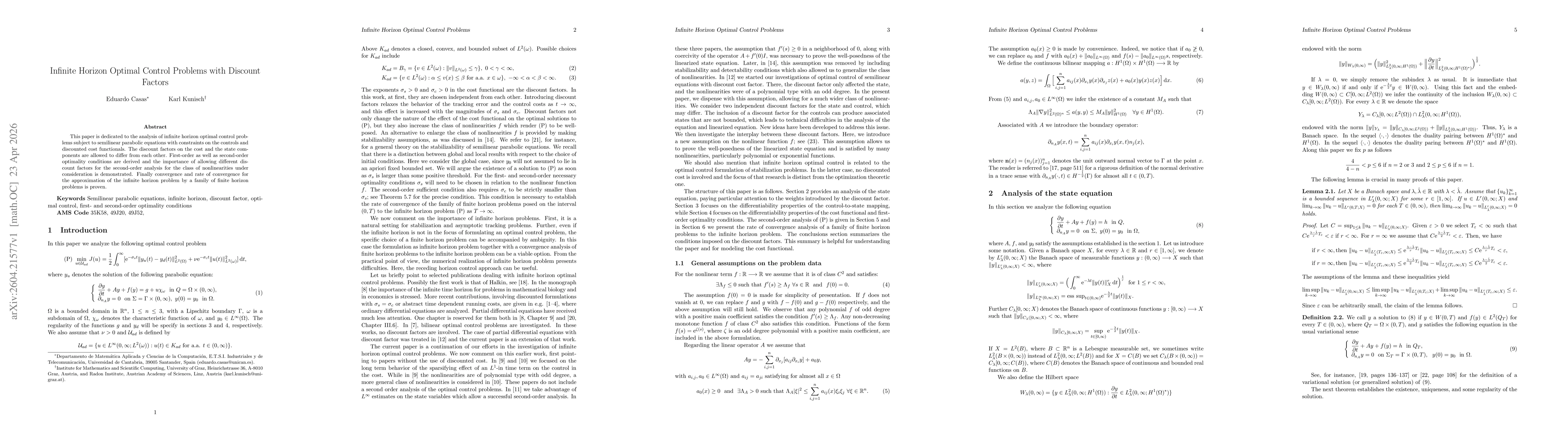 Thumbnail for Infinite Horizon Optimal Control Problems with Discount Factors