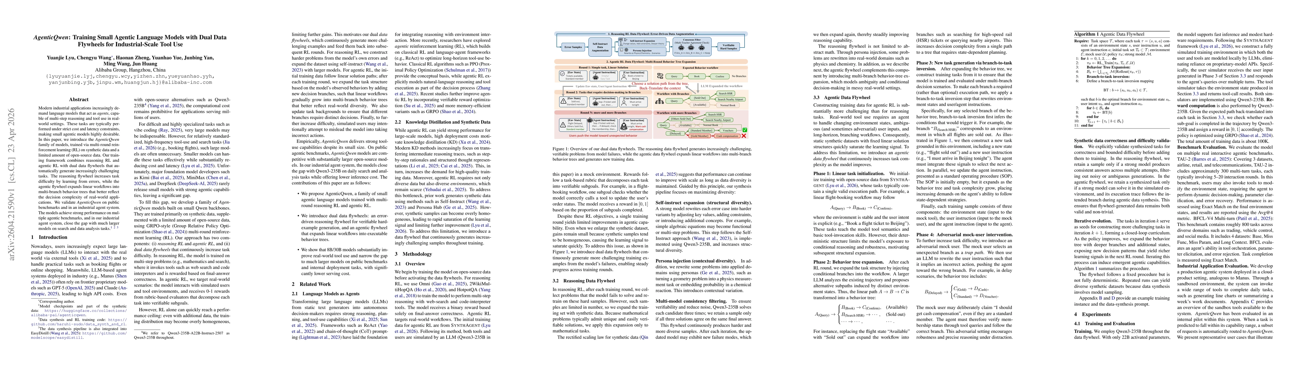 Thumbnail for AgenticQwen: Training Small Agentic Language Models with Dual Data Flywheels for Industrial-Scale Tool Use